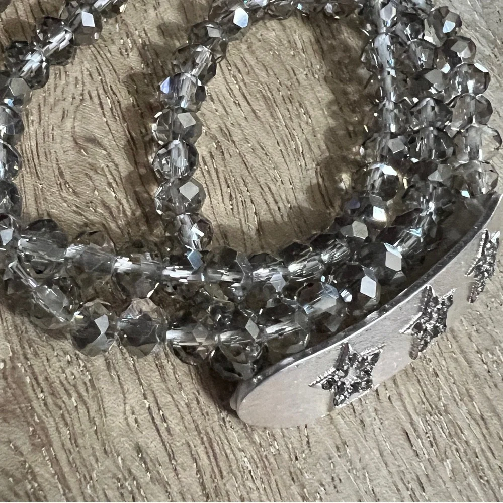 🟠NEW MARLYN SCHIFF Stretchy Beaded Triple Star Bracelet